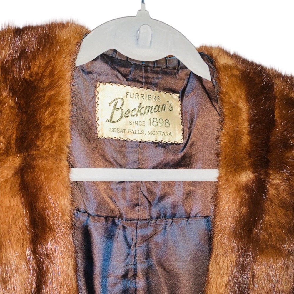 Vintage 1950s Brown Mink Fur Stole Wrap Capelet Rockabilly Fancy Dress - Picture 10 of 12